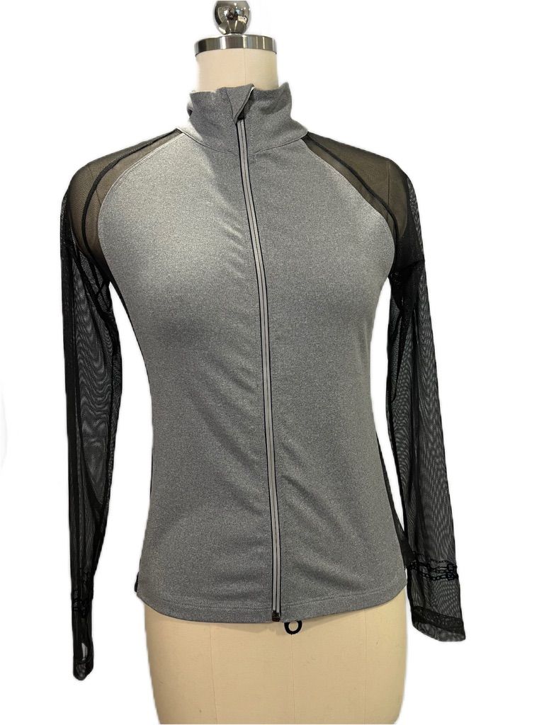 Ronner Sport Women's Mesh Accent Long Sleeve Zip Up - Grey / Size Small