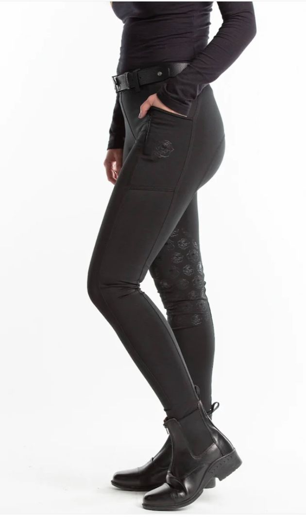 Hannah Childs Danielle Knee Grip Riding Tights - Black / Size XL NEW