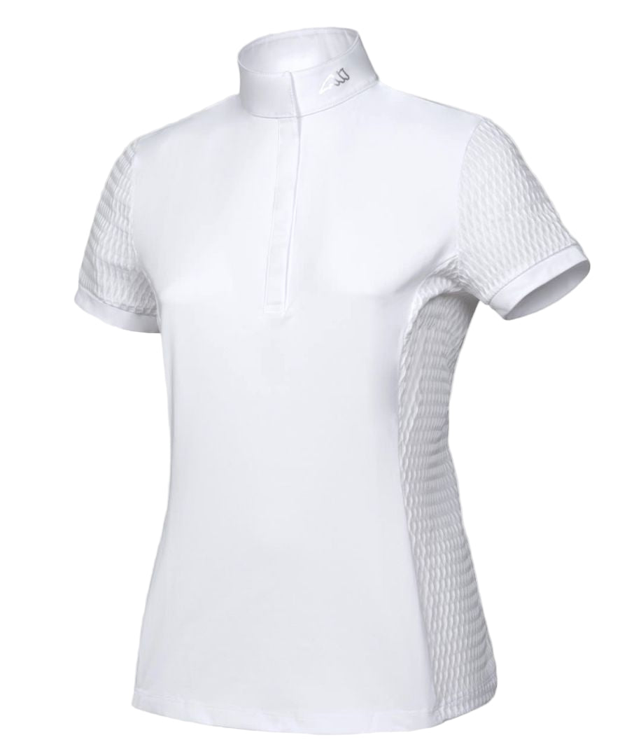 Equiline Women's Catic Short Sleeve Show Shirt - White / Size Large NEW