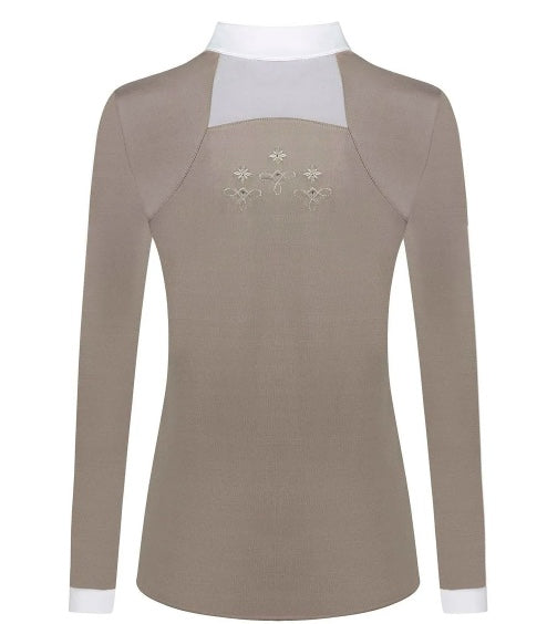 Fair Play Women's Lorella Long Sleeve Competition Shirt - Beige/White XXXL