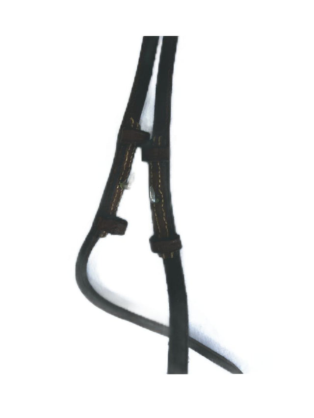 Brown Blue Ribbon Curb Reins Leather