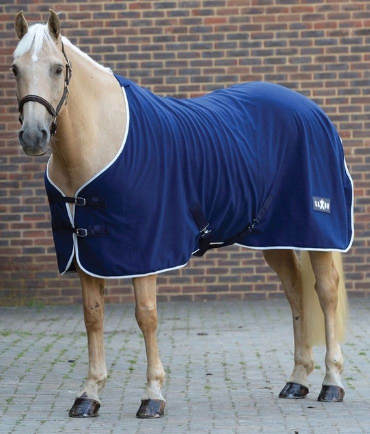Saxon Defiant Fleece Standard Neck Horse Cooler - Blue / Size 51"