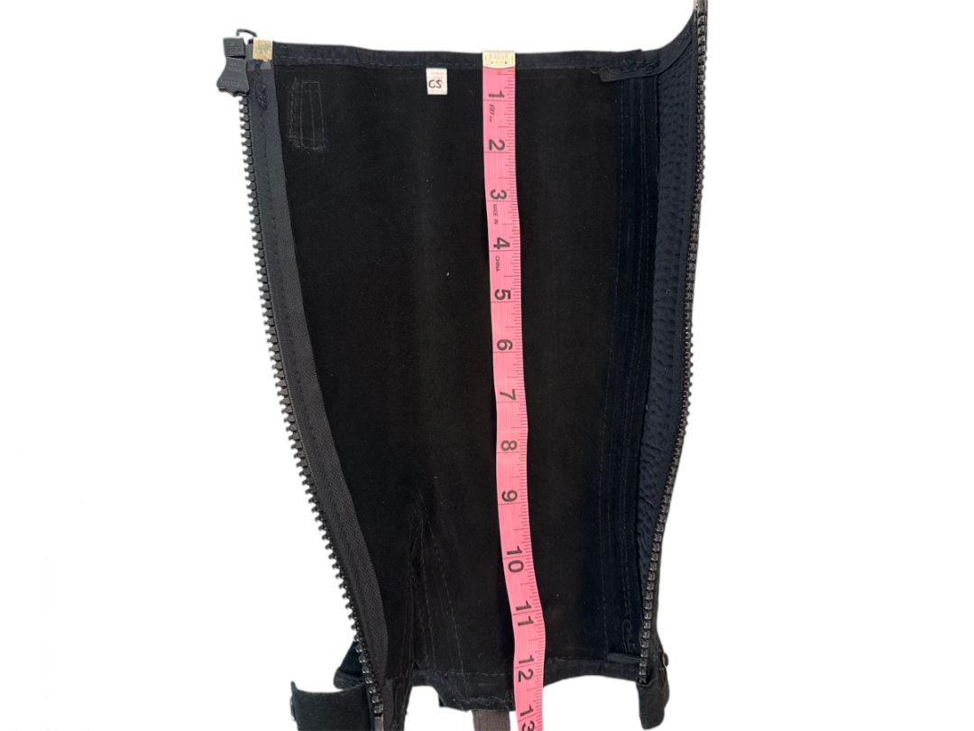 Tally Ho Children's Suede Half Chaps - Black / Size Small
