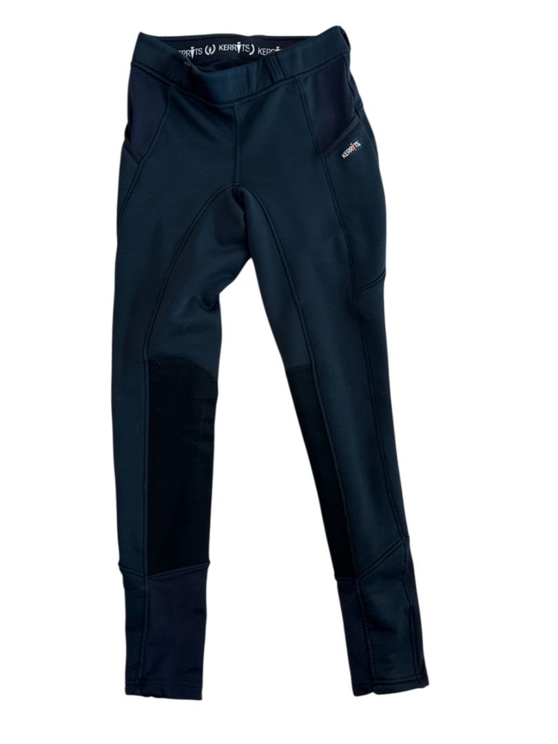 Kerrits Women's Knee Patch Winter Riding Tights - Black / Size Medium
