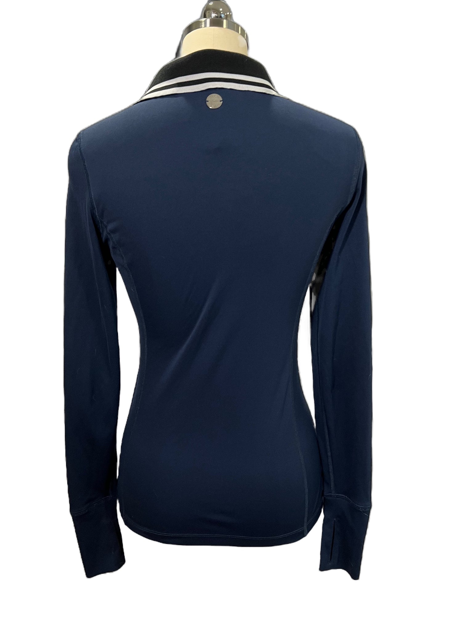 Noel Asmar Flora Long Sleeve Polo Shirt - Navy / Size XS