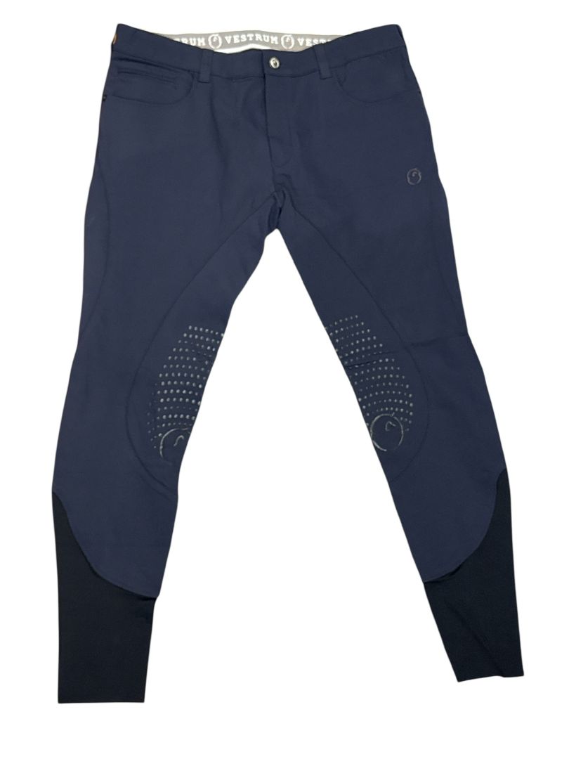 Vestrum Men's Dublino Knee Grip Breeches - Navy Blue / Size IT 52 (US 36)