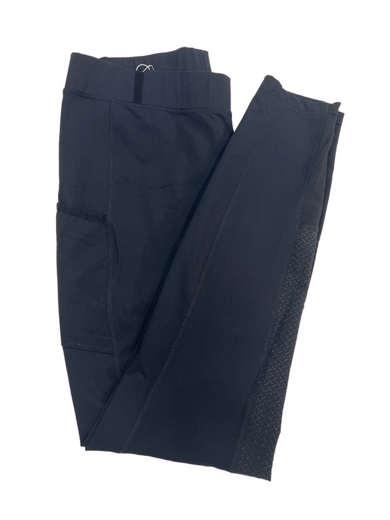 Kerrits Women’s Pull on Full Seat Grip Pull on Breeches - Black / Size XL