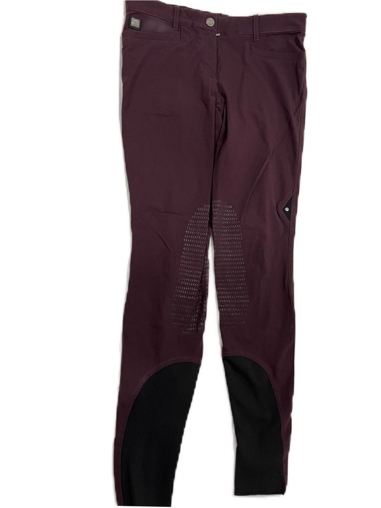 Equiline Women's Knee Grip G-Zone Breeches Plum Size IT44/US 28