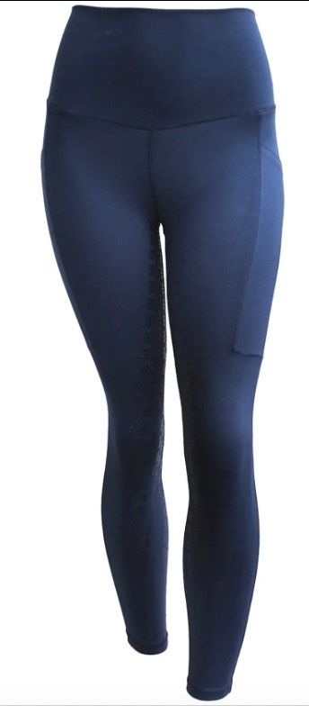 Barn and Beyond Equestrian The Finn Full Grip Legging Breeches - Navy / Size Medium  NEW