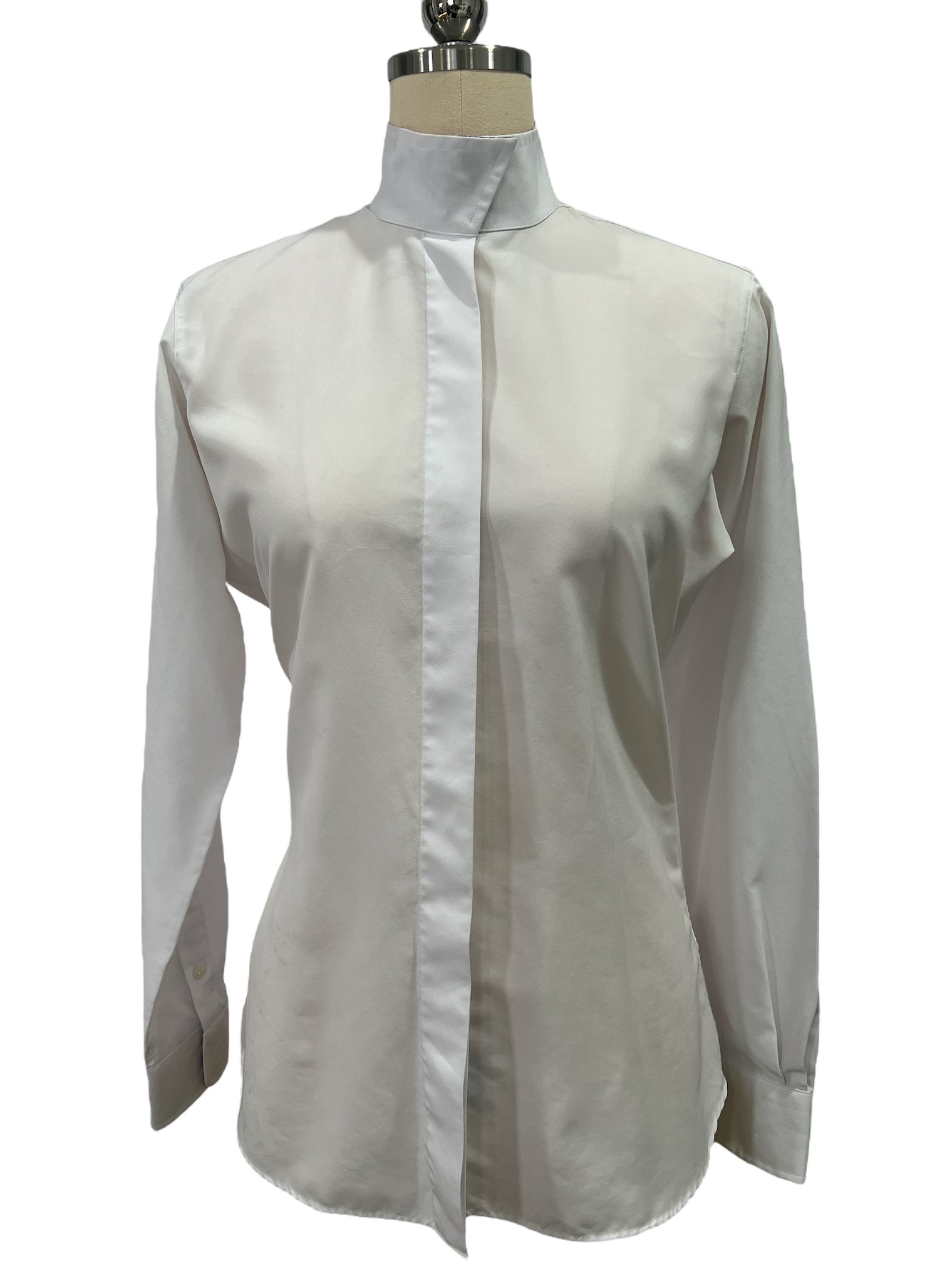 Essex Classics Women's Stella Fitted Wrap Collar Show Shirt - White Purple Paisley / Size 36