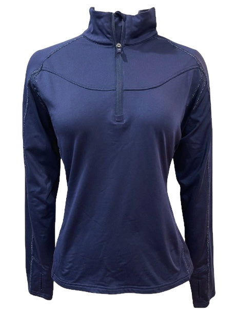 Ovation Melani Fleece Long Sleeve Top - Navy / Size Large