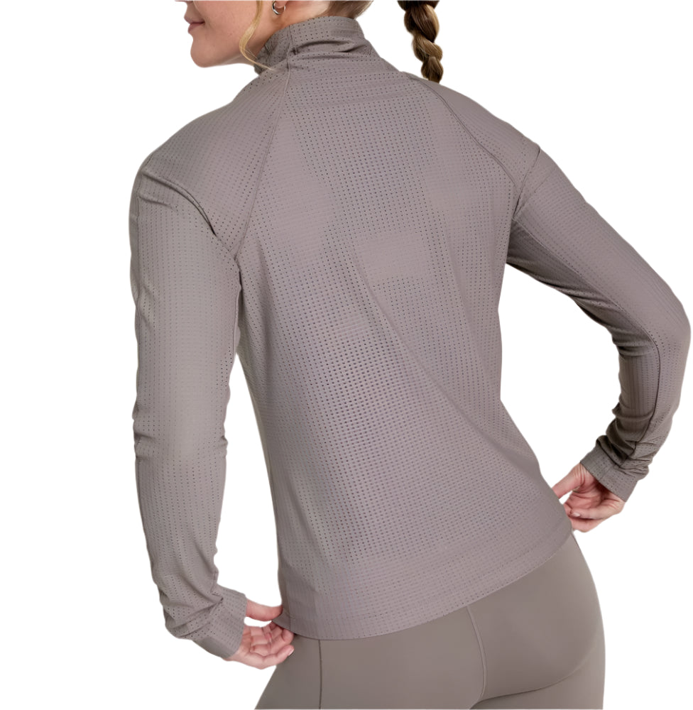 CALIA Women's Mesh Perforated Long Sleeve Top - Size Medium / Dark Grey  NEW