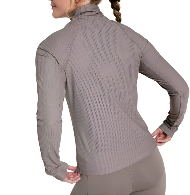 CALIA Women's Mesh Perforated Long Sleeve Top - Size Medium / Dark Grey  NEW