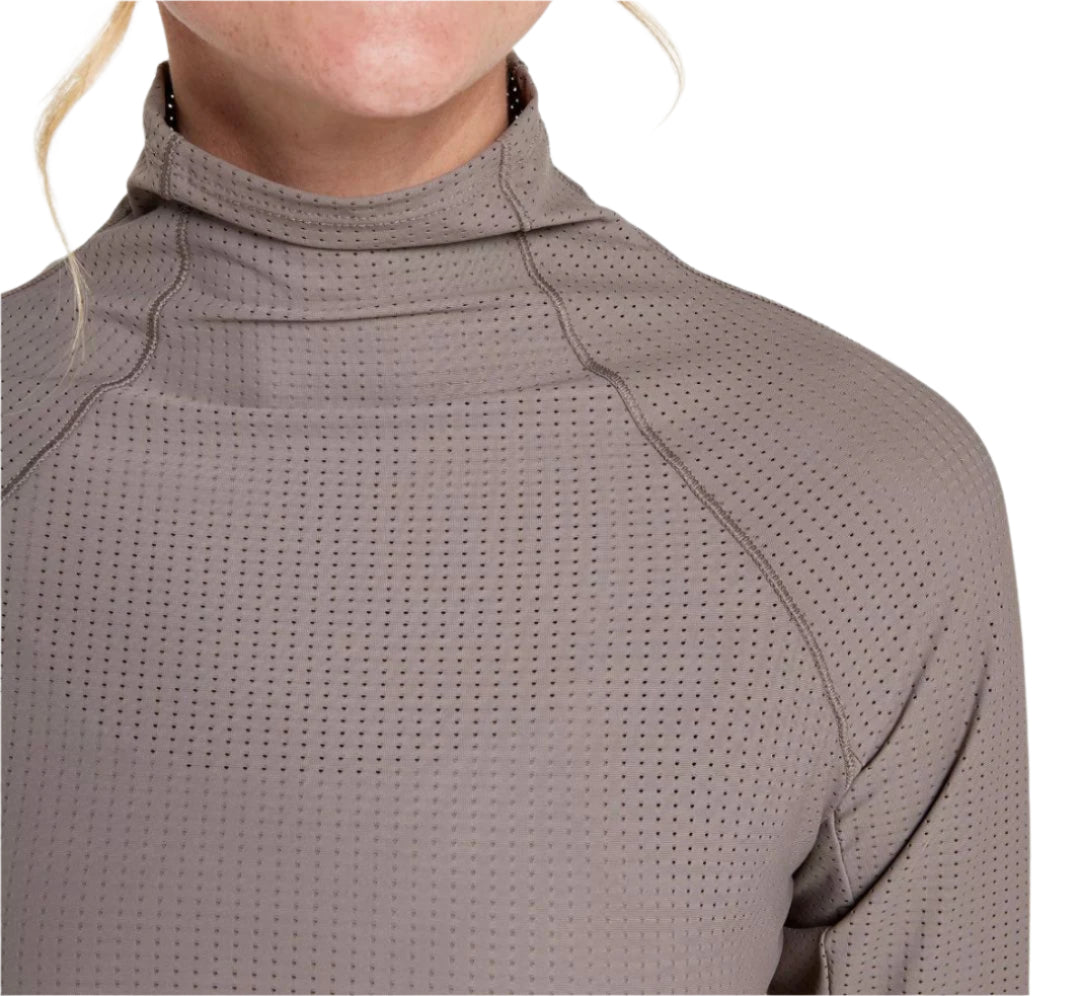 CALIA Women's Mesh Perforated Long Sleeve Top - Size Medium / Dark Grey  NEW