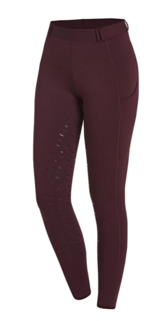 Schockemohle Winter Riding Tights II Full Grip - Burgundy / Size US 26