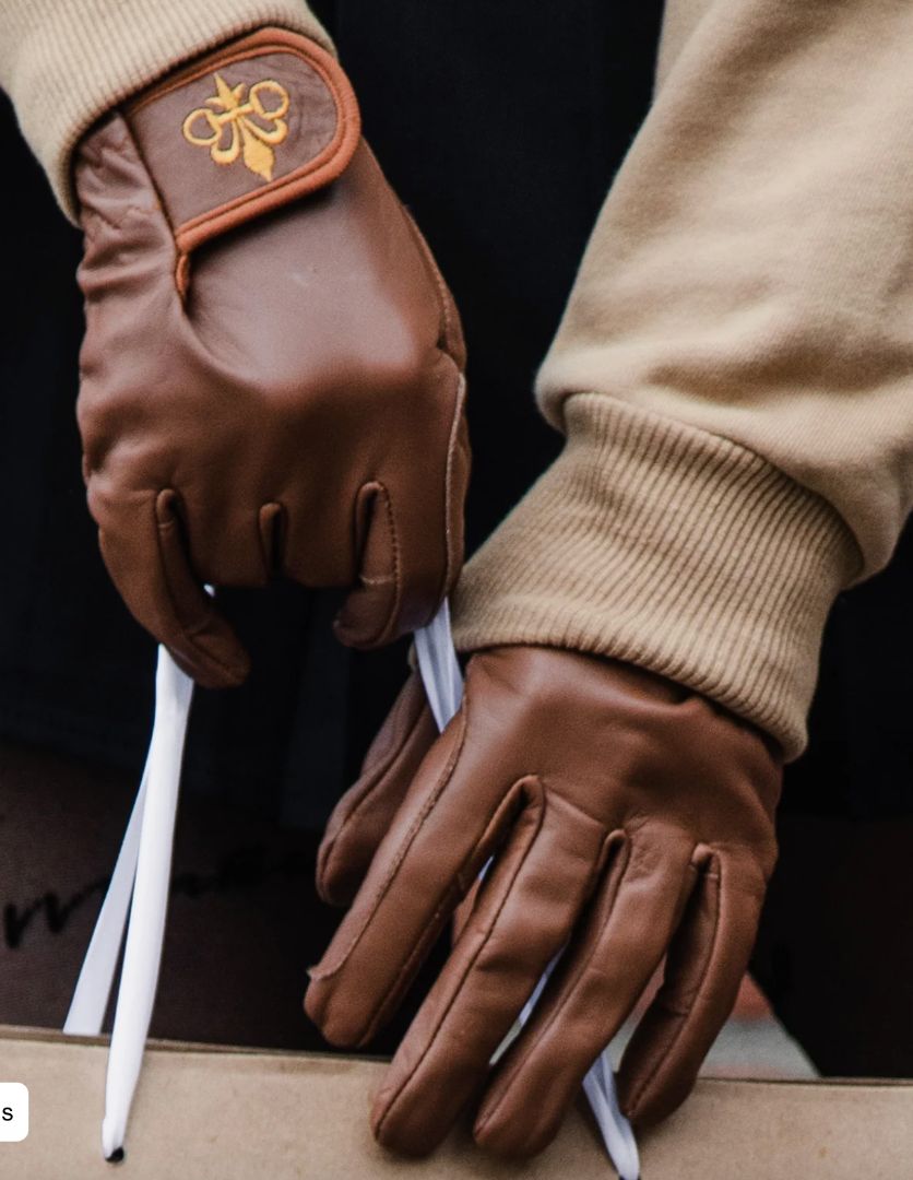 Clovis Classic Leather Riding Gloves - Camel - Size 6/7 NEW