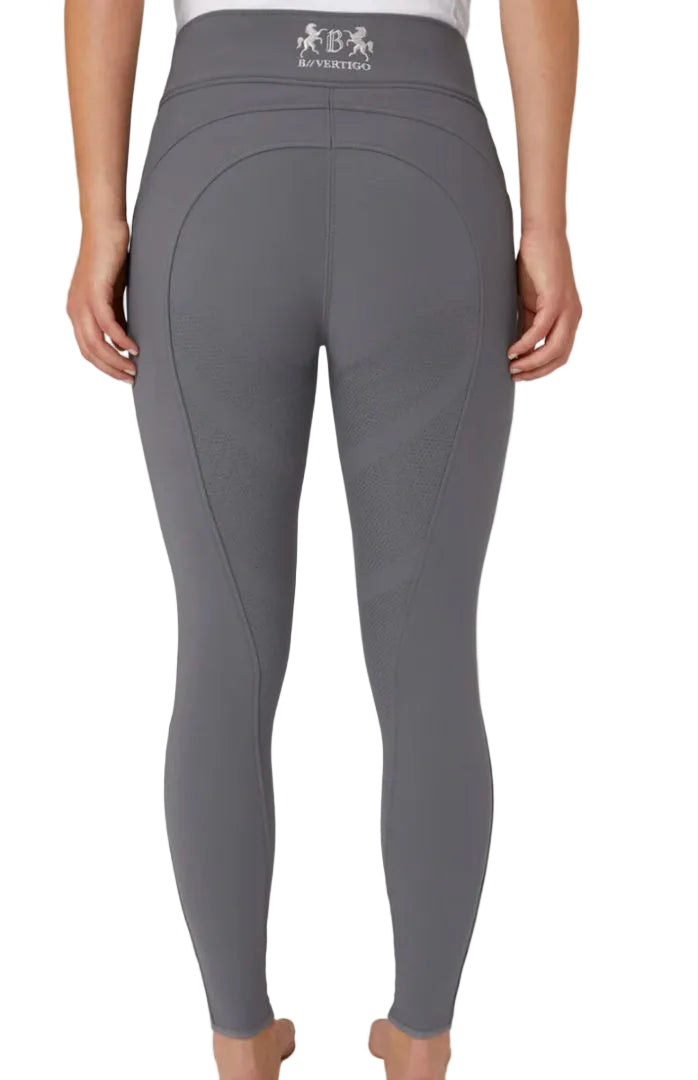 B Vertigo Justine Thermo Silicone Full Seat Breeches - Grey / Size US 32 (EU 44) NEW