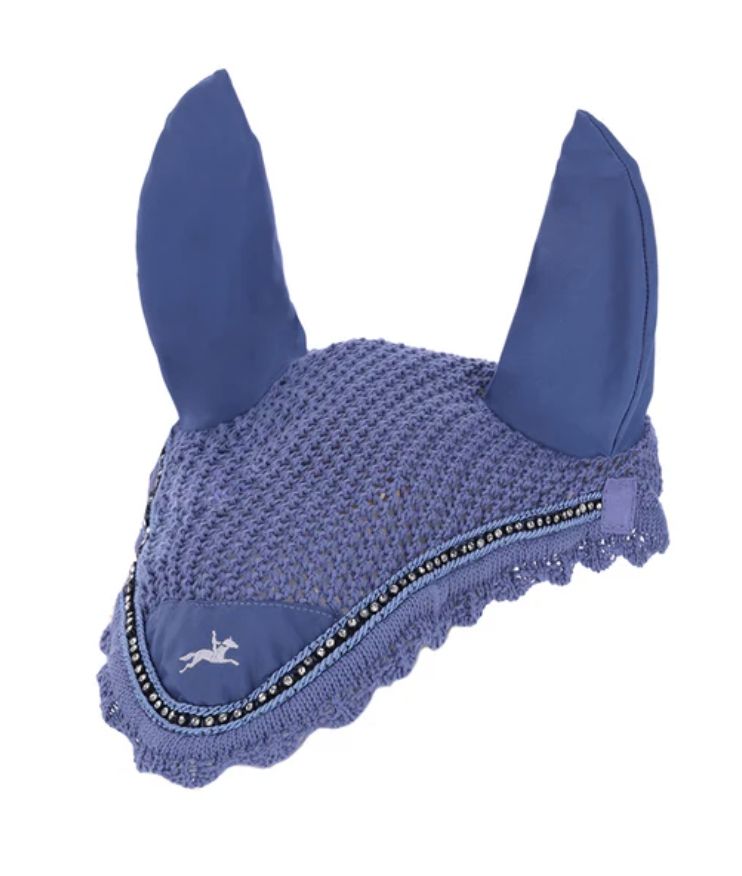 Schockemohle Fly Veil Style / Ear Bonnet - Jeans Blue / Full Size NEW