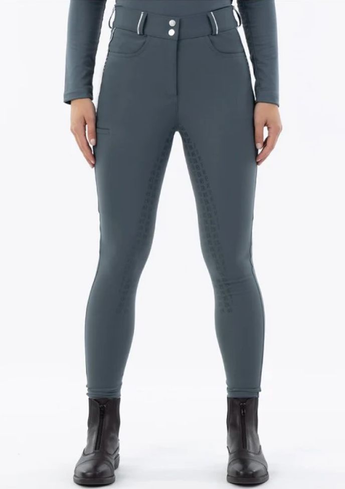 BR Equestrian Dionne Full Grip Seat Breech - Dark Slate Grey / Size EU 34 (US 24) NEW