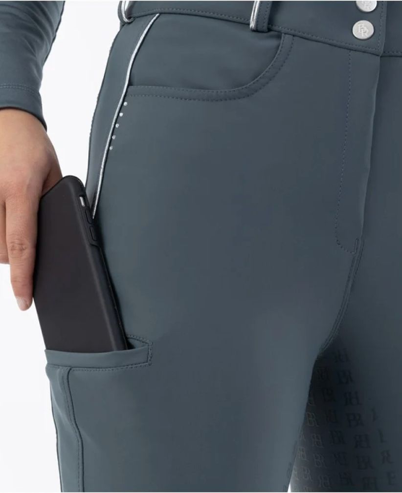 BR Equestrian Dionne Full Grip Seat Breech - Dark Slate Grey / Size EU 34 (US 24) NEW