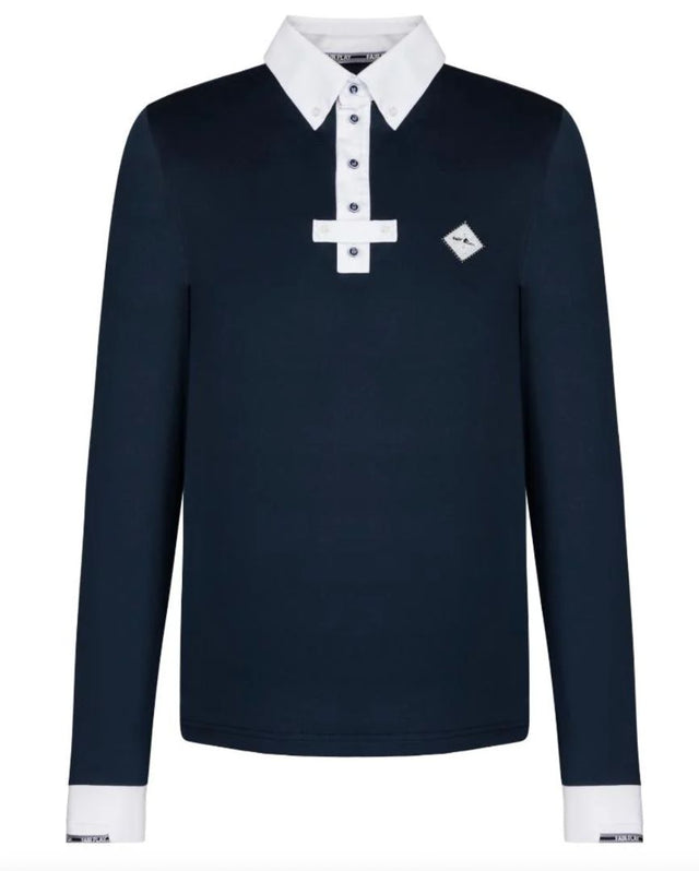 Fair Play Mens John Long Sleeve Show Shirt - Navy / Size Large NEW