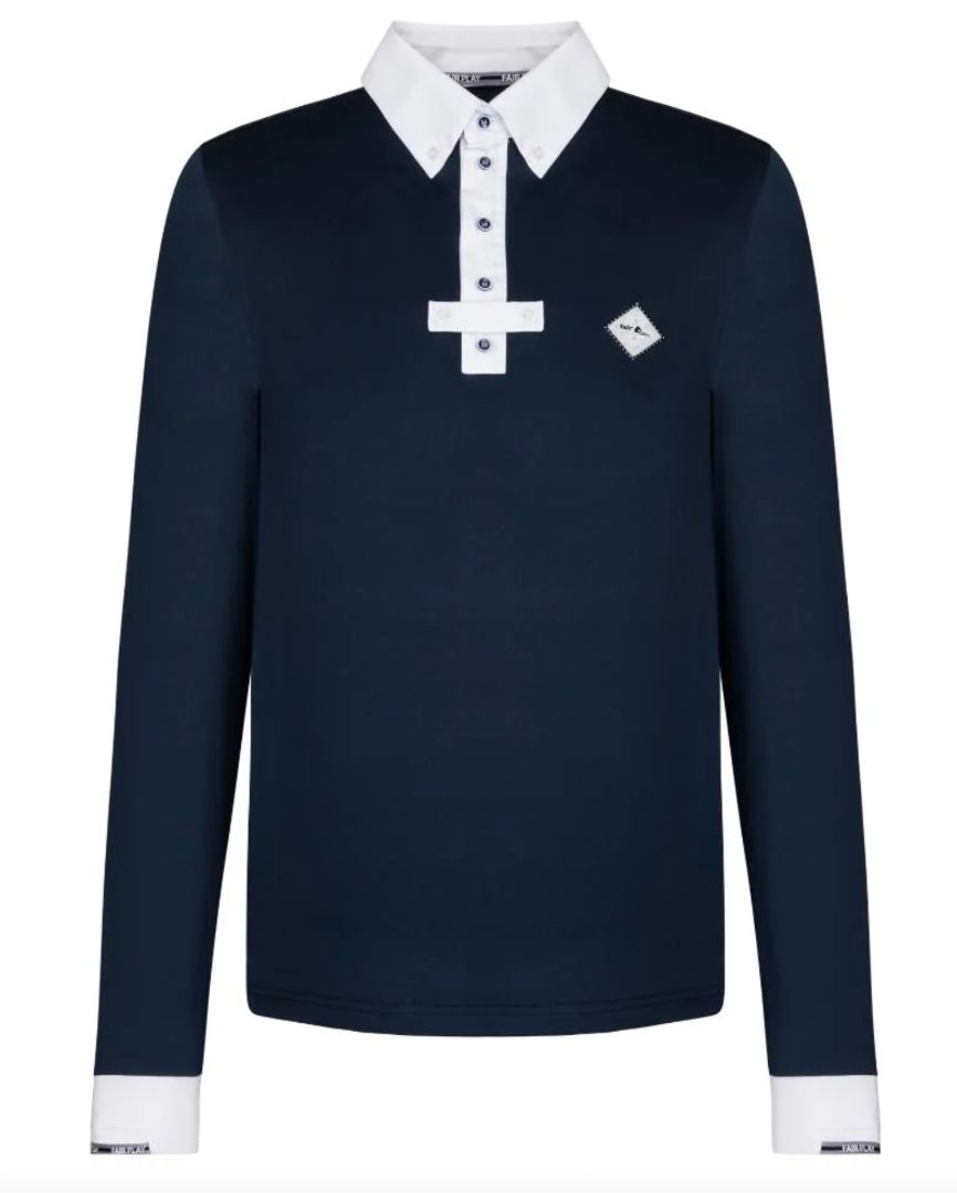 Fair Play Mens John Long Sleeve Show Shirt - Navy / Size Large NEW