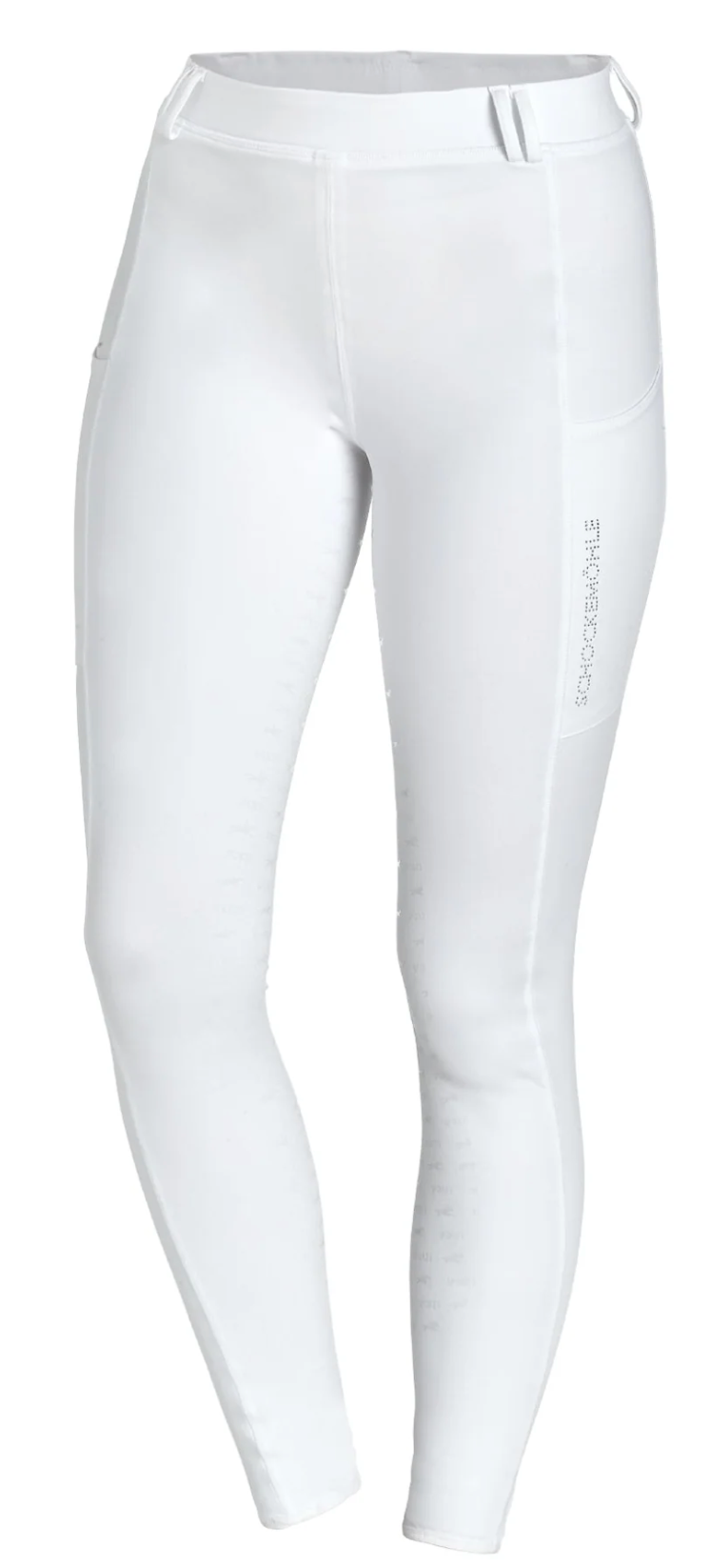 Schockemohle Glossy Full Seat Riding Tights - White / Size EU 42 (US 30) NEW