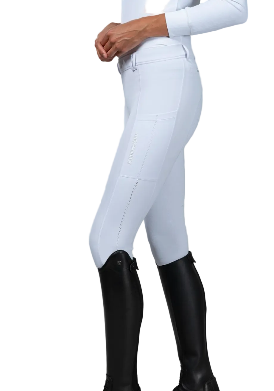 Schockemohle Air Sporty Riding Tights Full Seat - White / Size EU 36 (US 24) NEW