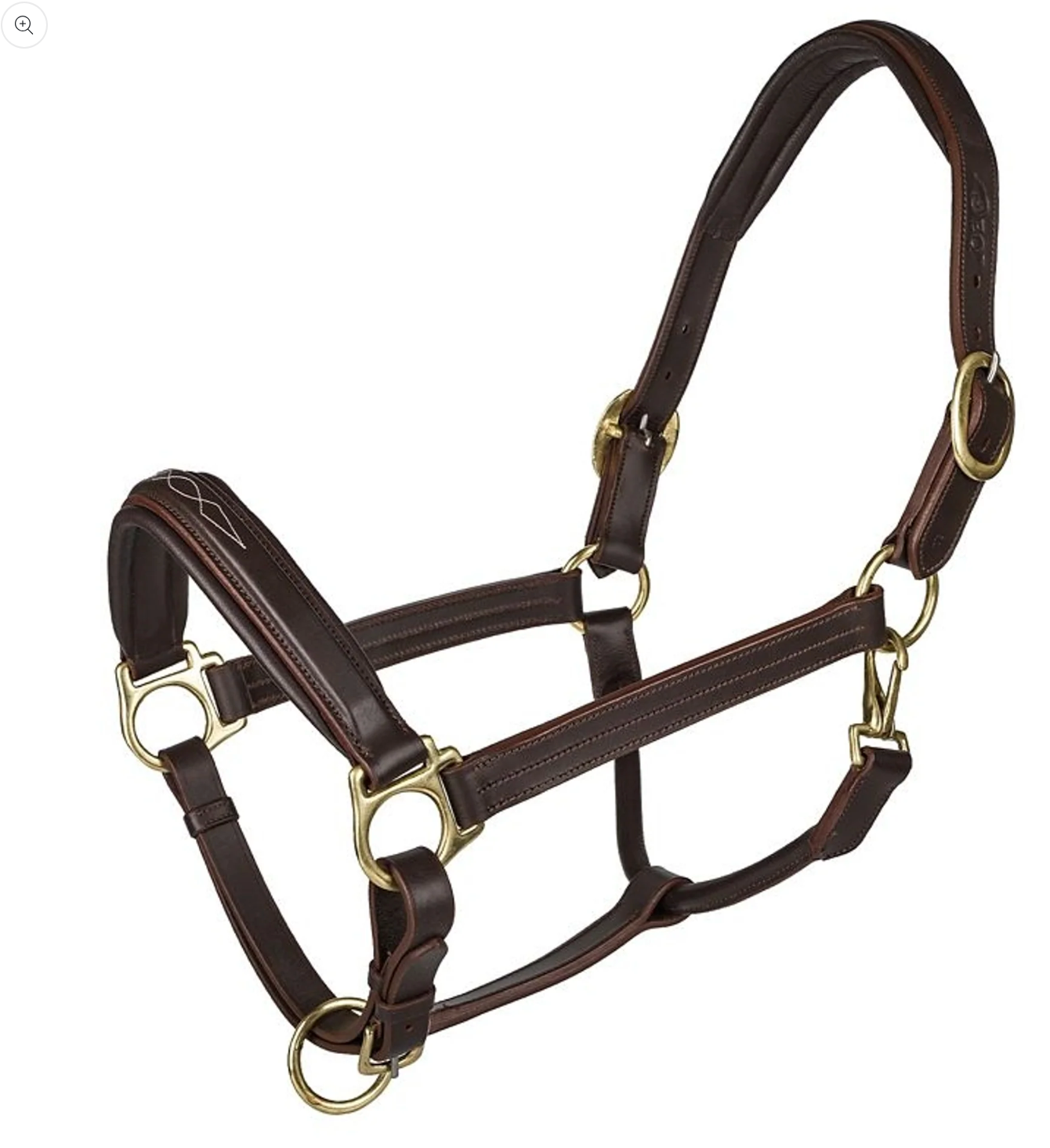 OEQ Fancy Stitched Square Raised Halter - Brown / Full Size NEW