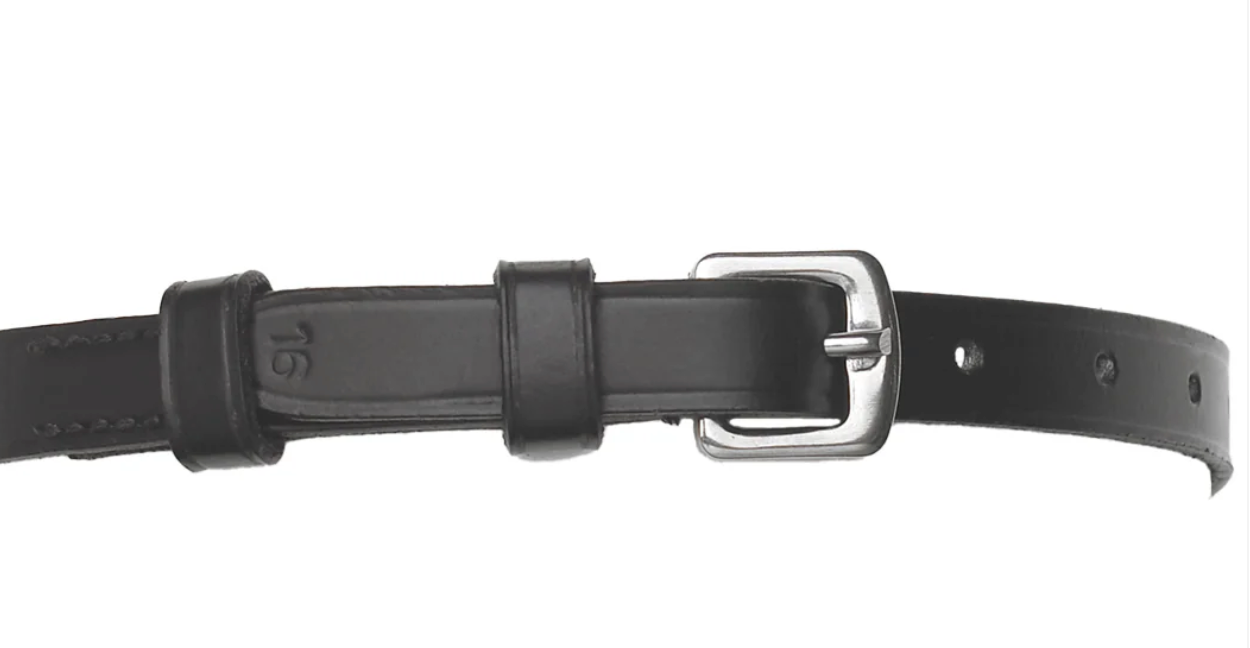 Camelot Children's Square Buckle Spur Straps - Black 16" NEW