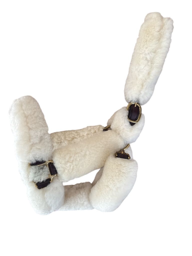 Shearling and Leather Premium Shipping Halter - Full/ Horse Size