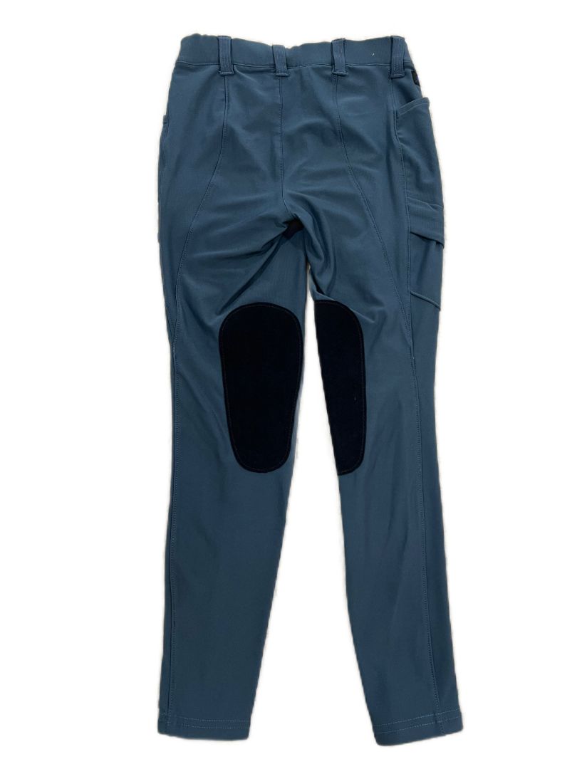 Irideon Girl's Cadence Teal Knee Patch Pull Up Riding Tights, M