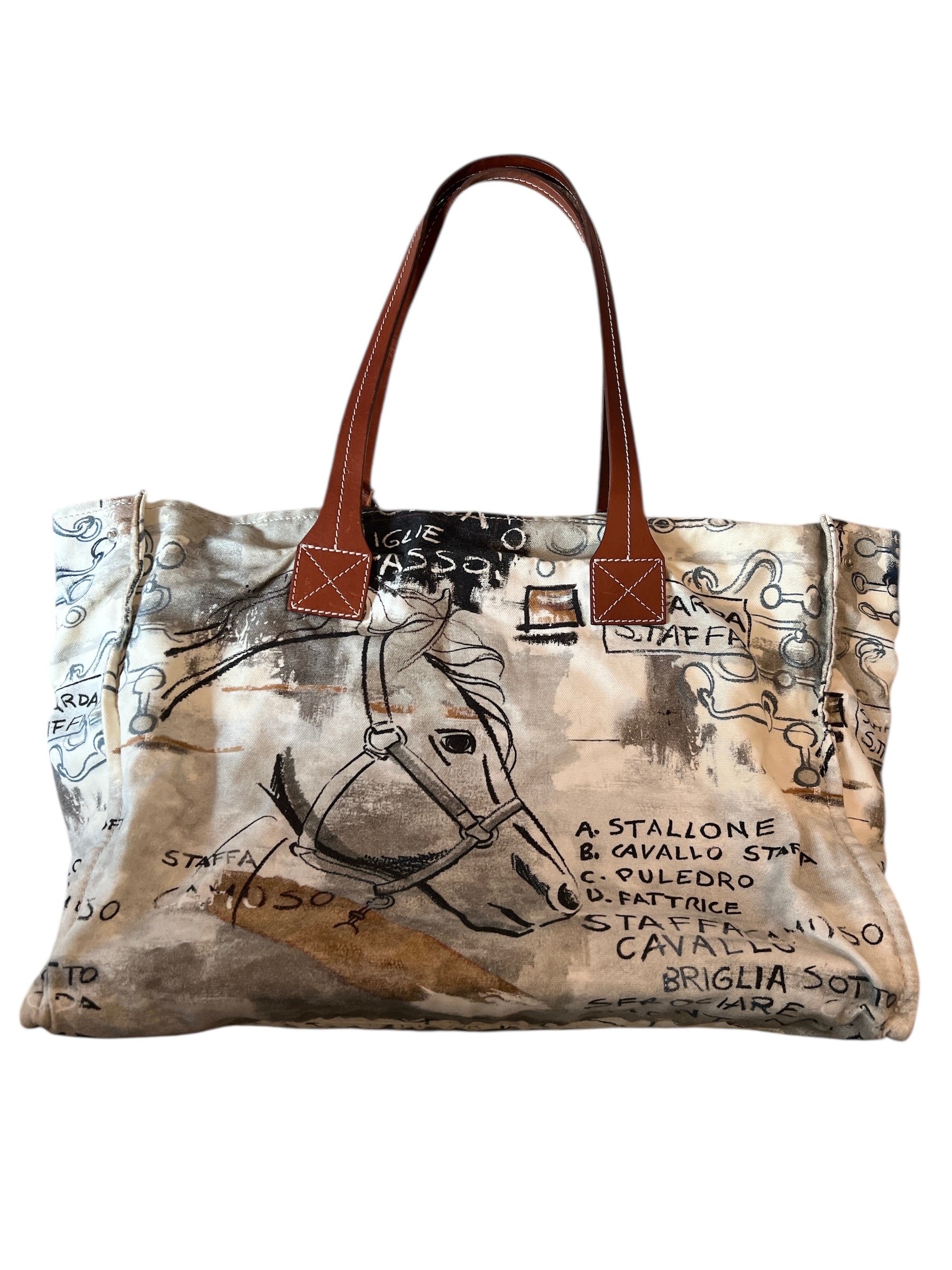 Rani Arabella Horse Print Canvas Tote / Small