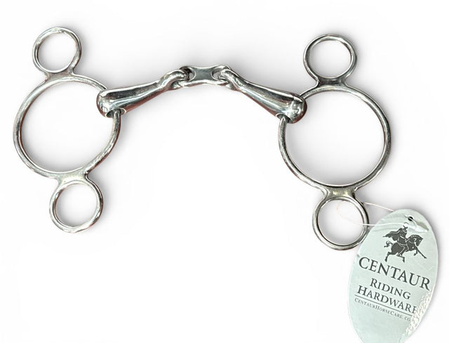 Centaur Pessoa French Link 2-Ring Elevator Gag Bit 5" NEW