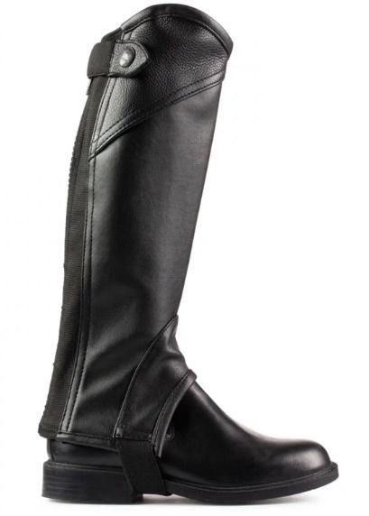 Horze Kid's Black Leather Chaps Size Youth 10 NEW