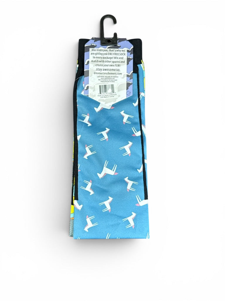 Dreamers & Schemers Cause a Racquet "A Pair and A Spare" Boot Socks New w/Tags One Size NEW
