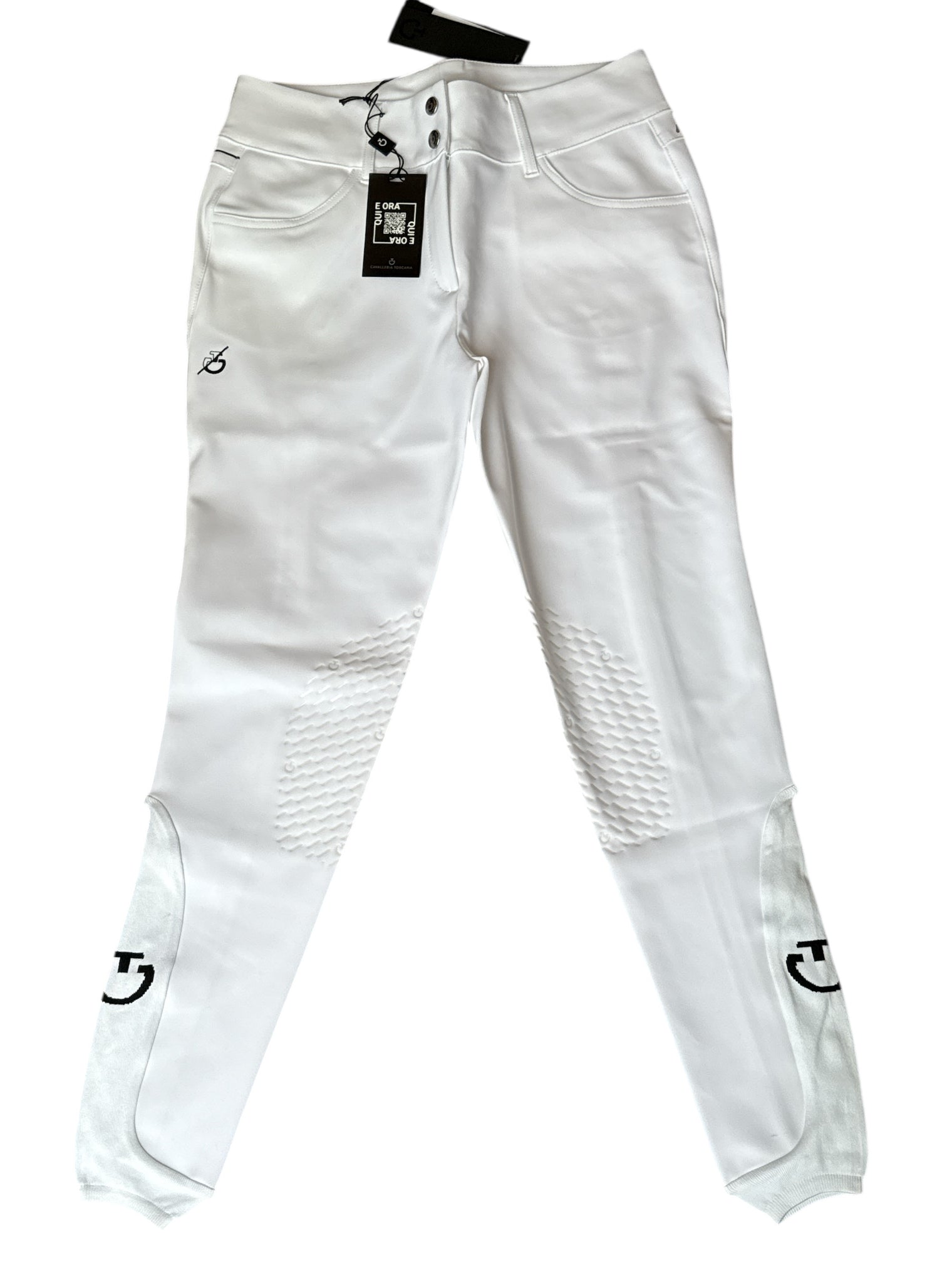 Cavalleria Toscana Team Dash High Rise Knee Grip Breech - White / Size IT46 (US 32) NEW
