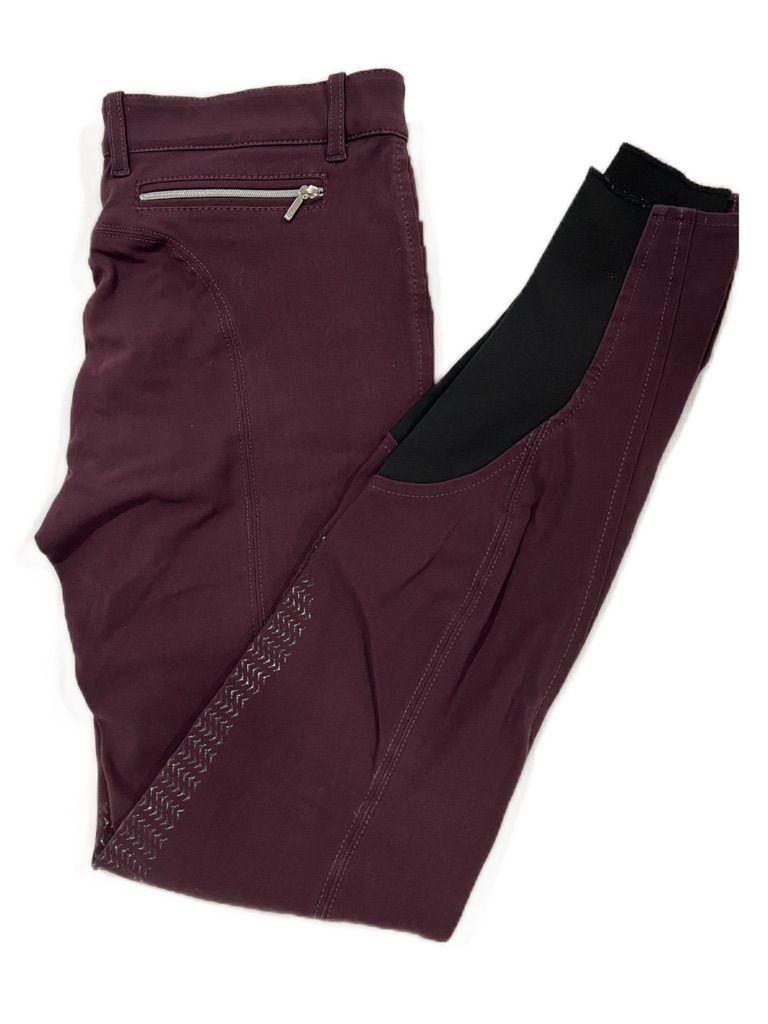 Equiline Women's Knee Grip G-Zone Breeches Plum Size IT44/US 28