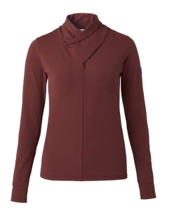 Horze Raquel Training Shirt High Neck - Merlot / Size US 8 NEW