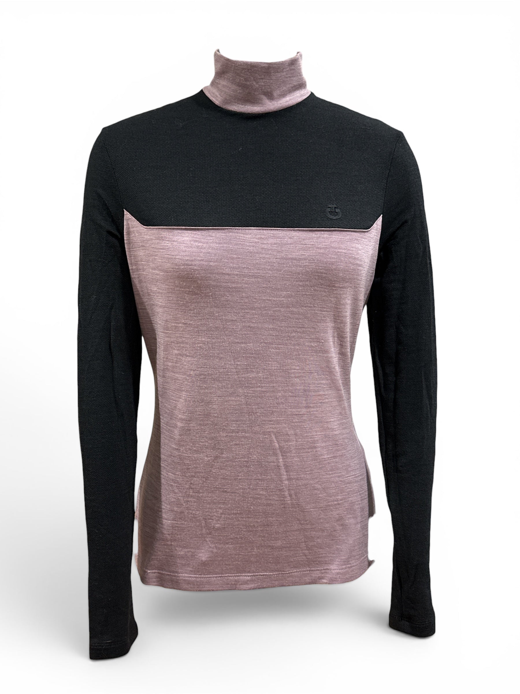 Cavalleria Toscana Technical Wool Turtleneck Shirt -Black Grape / Size Medium