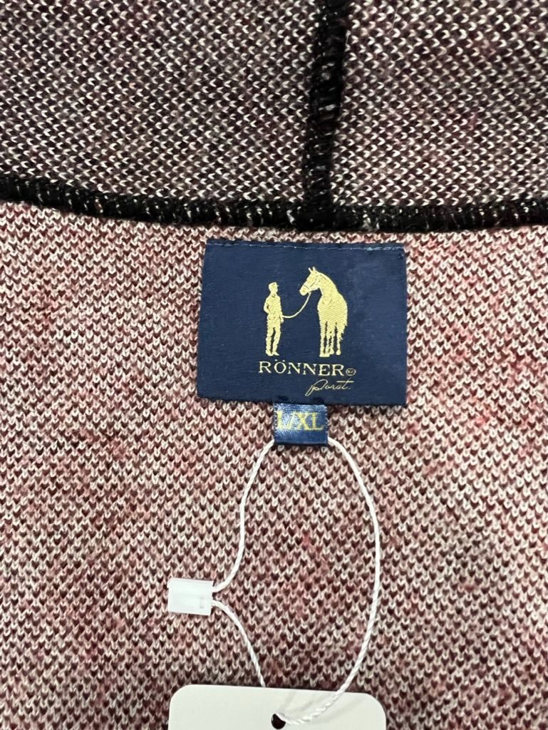 Ronner Plaid Horse Cardigan Open Front Sweater - Size Large / XL