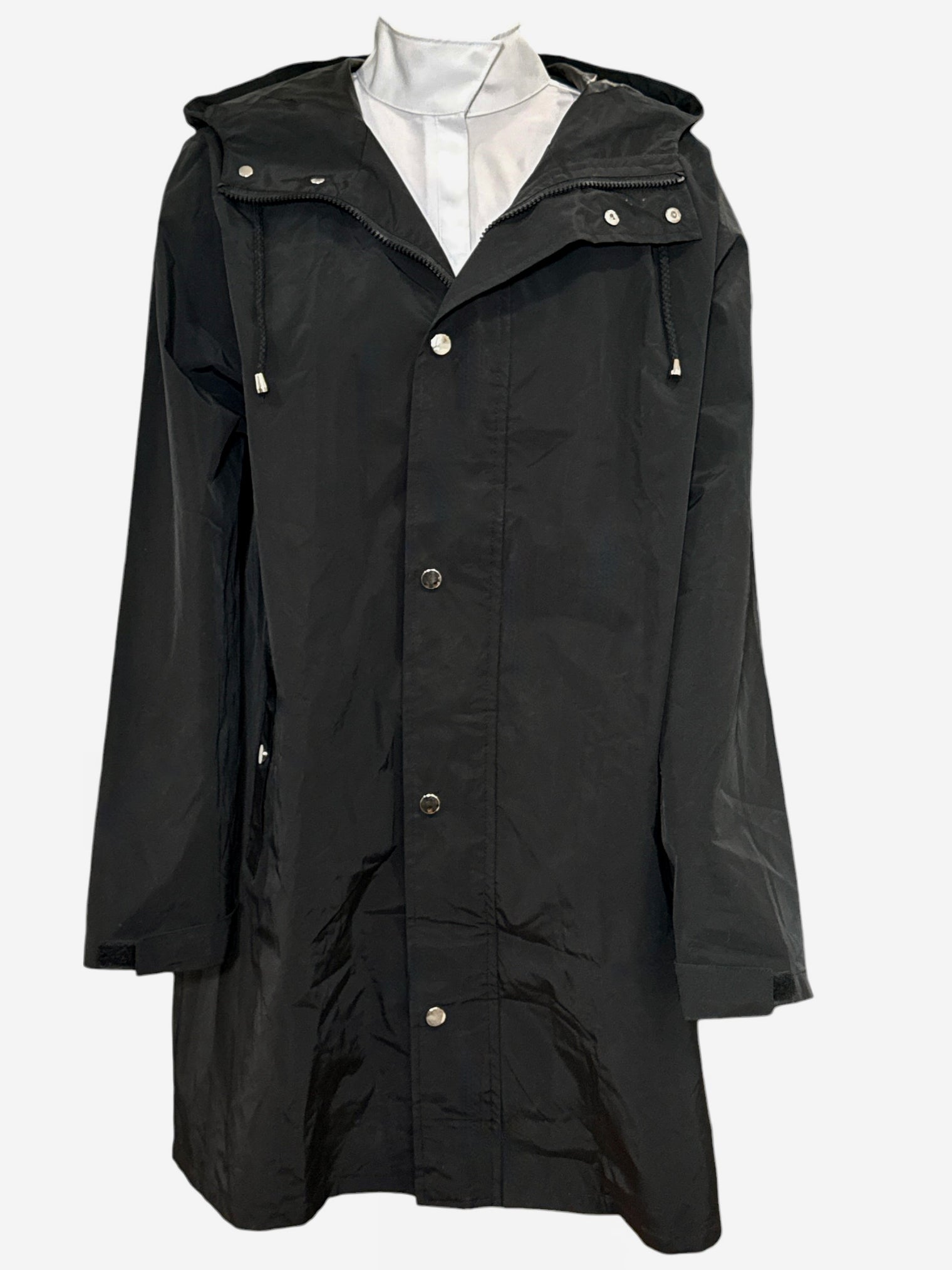 Black Long Rain Coat / Jacket / Shell Size Medium, Unbranded - NEW