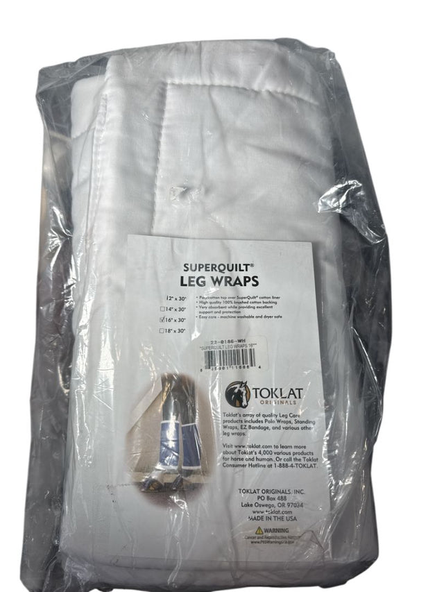 Toklat Superquilt Leg Wraps 16" x 30" White NEW