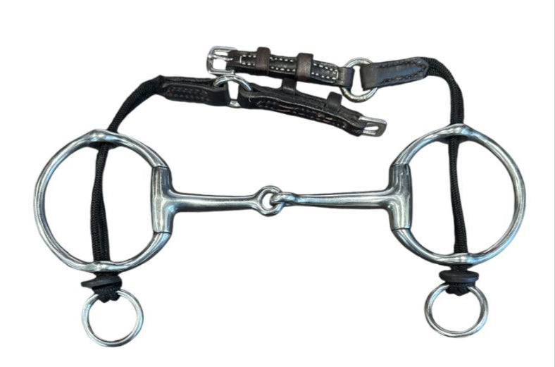 Eggbutt Snaffle Gag Bit, Rope Gag Cheeks 5 1/2"