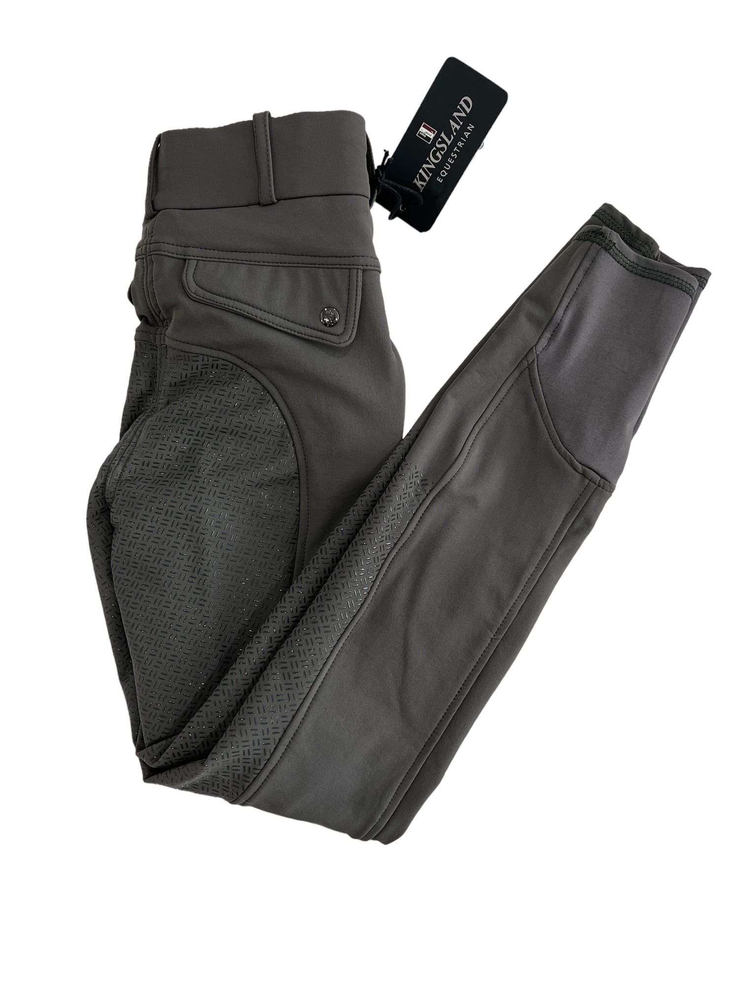 Kingsland Kadi Full Grip, High Rise Breeches, Asphalt Grey Size EU 34 / US4 NEW