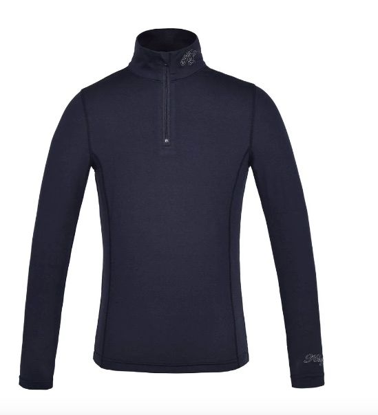 Kingsland Lara Girls 1/2 Zip Training Shirt, Navy 146/152 (US 11/12) NEW