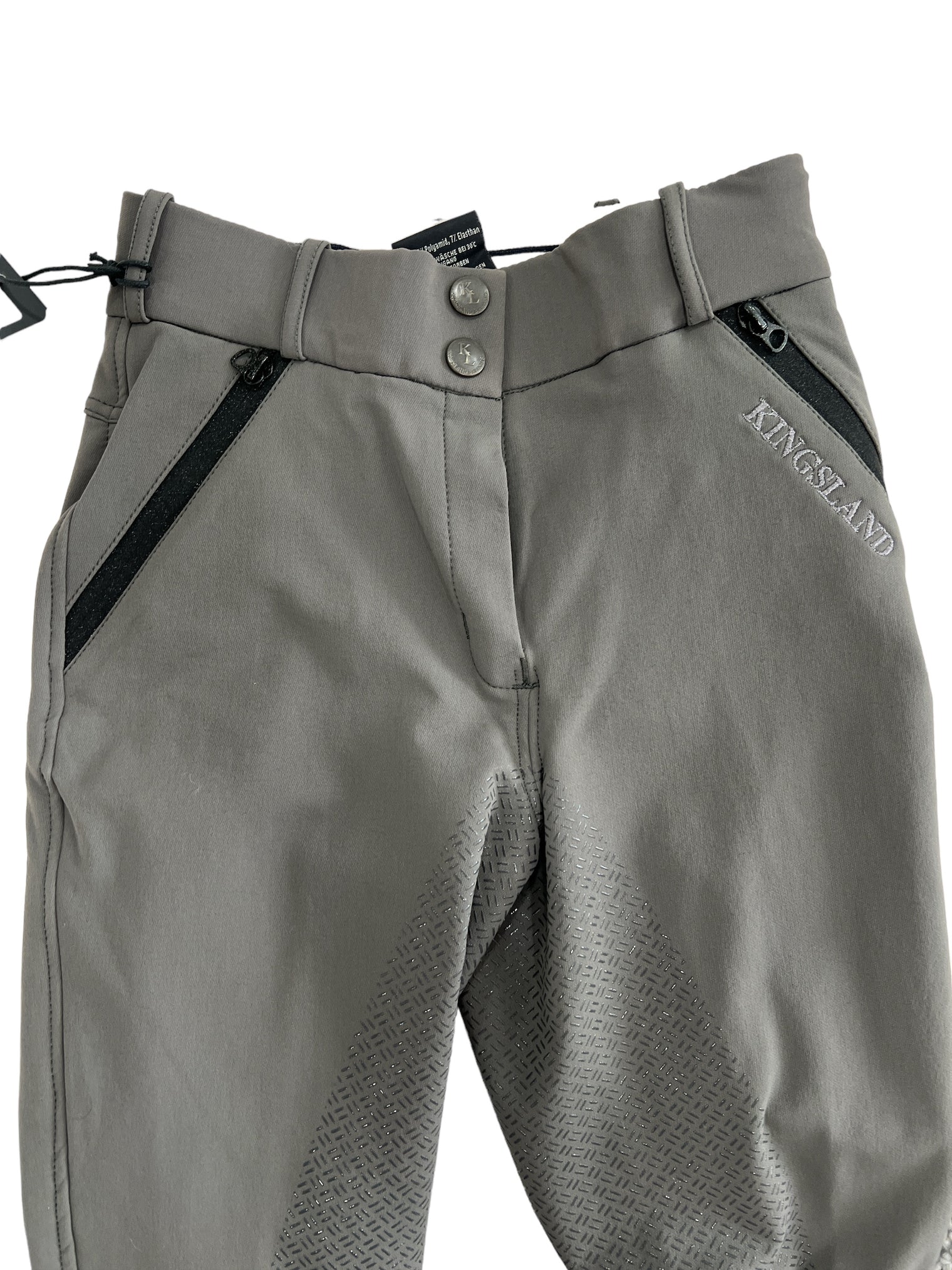 Kingsland Kadi Full Grip, High Rise Breeches, Asphalt Grey Size EU 34 / US4 NEW