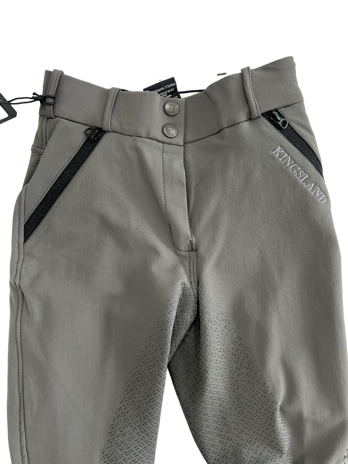 Kingsland Kadi Full Grip, High Rise Breeches, Asphalt Grey Size EU 34 / US4 NEW
