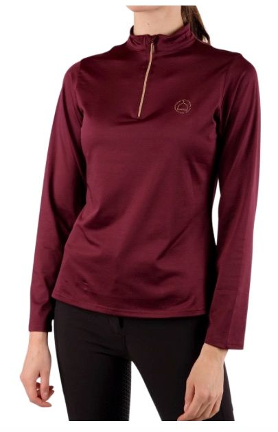 Montar Everly Rosegold Long Sleeve Shirt Plum / Size Large NEW