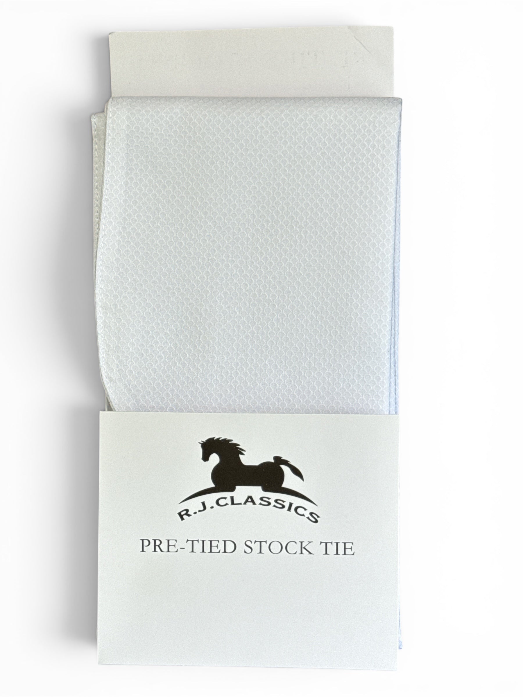 RJ Classics Camden Pre-tied Pique Stock Tie White Pique One Size NEW